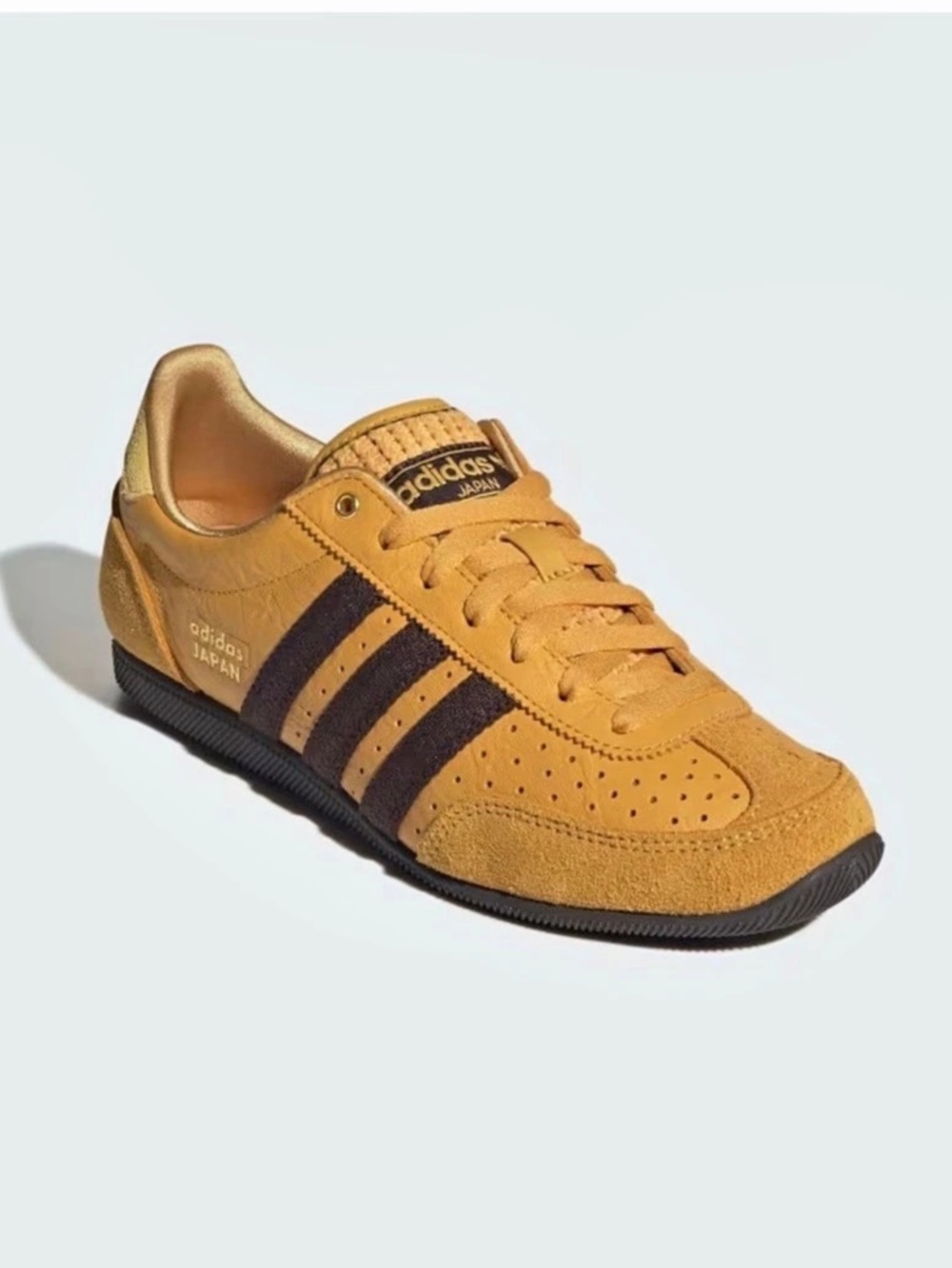 adidas Japan Shoes Low-Profile Leather Sneakers in Yellow & Brown Like New